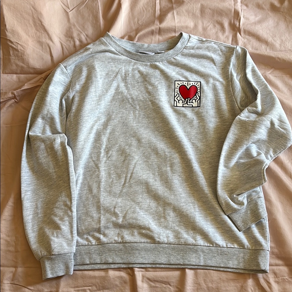 Keith Haring Gray Crewneck Sweater